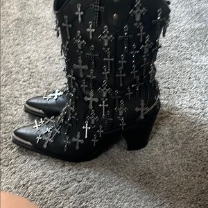 Black Studded Women's Boots